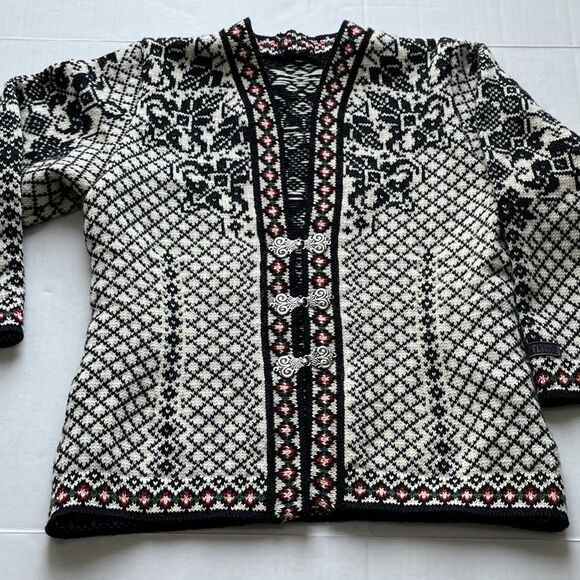 Dale of Norway Wool Knit Cardigan Ski Sweater Nordic Fair Isle Clasp Jacket XS - Picture 15 of 16